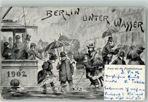 Berlin Mitte 1902 Szene aus der Friedrichstraße Serie Berlin unter Wasser