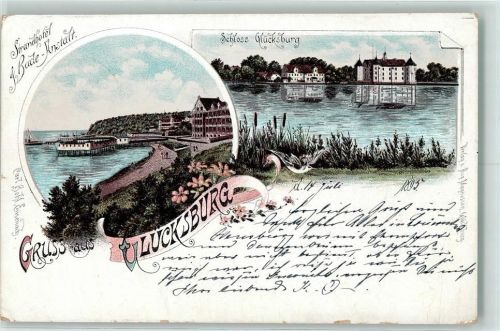Glücksburg 1895 Strandhotel Bade-Anstalt Schloss Glücksburg