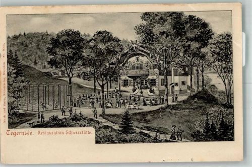 Tegernsee 1907 Gasthaus Schießstätte Verlag Moch u. Stern No. 9068