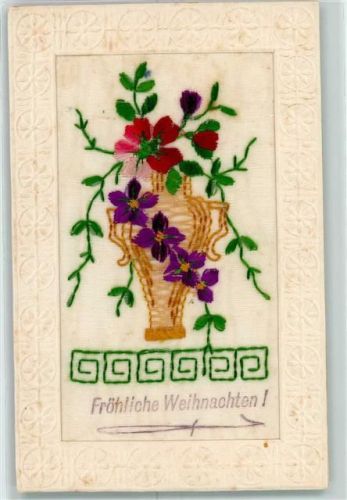 Passepartout Weihnachten Seidenstickerei
