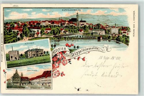 Dippoldiswalde 1899 Müllerschule Marktplatz Schloß Stadtkirche