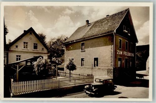 64686 W6147 Reichenbach , Odenw Gebrauchsspuren Gasthaus Pension zum Felsberg FOTO AK