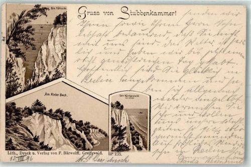 Stubbenkammer 1896 Schlucht Am Kieler Bach Königsstuhl Vorläufer