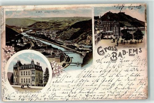 Bad Ems 1899 Lahn Villa Sommer Kurhaus