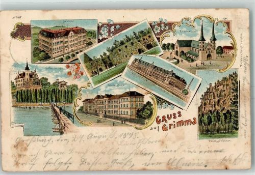 Grimma 1898 Seminar Kloster Nimbschen Frauenkirche Gattersburgen Bürgerschule Fürstenschule Feuresse bei Döben