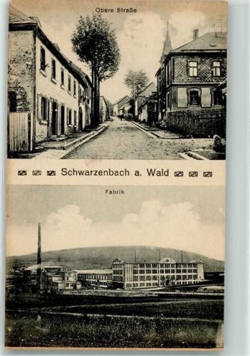 Schwarzenbach a Wald Obere Straße Fabrik Schornstein Kirche