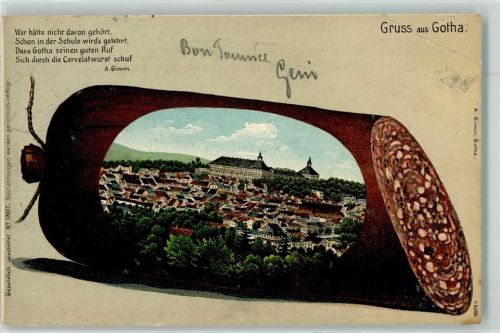 Gotha Schwarzwurst Schloß Friedenstein Gedicht von A. Gimm