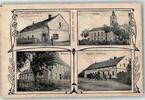 Ludwigsdorf 1916 Bäckerei Gordziel Fahrrad Schule Kirche Gasthaus Modla