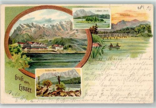 Eibsee 1899 Frillen-See Felix-Steg Ludwigs-Insel