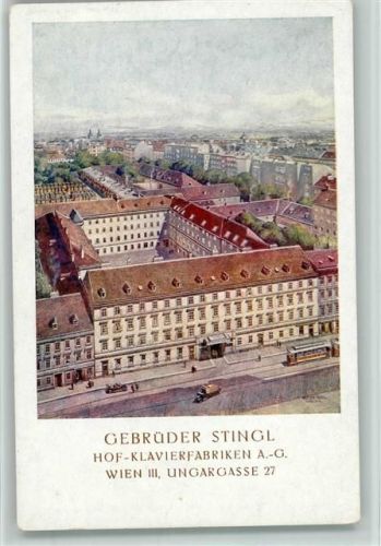 Wien Gebrüder Stingl Klavierfabrik , Ungargasse , Straßenbahn AK