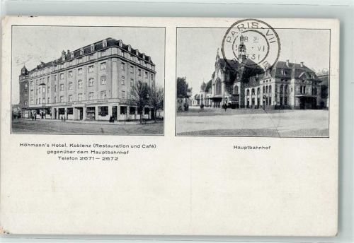 Koblenz Hauptbahnhof Hotel Höhmann