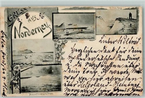 Norderney 1896 Giftbude Auf dem Kaap Georgshöhe Blick auf die weissen Dünen