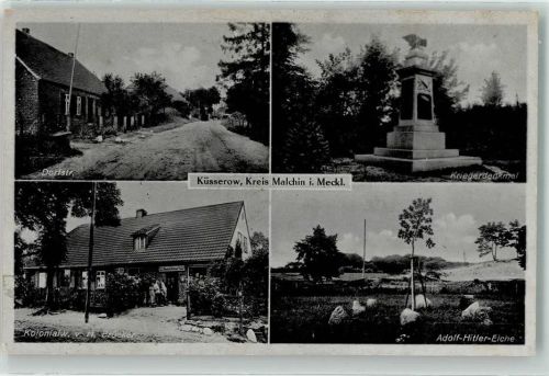 Küsserow WK II Adolf-Hitler-Eiche Kolonialwaren Bröcker Kriegerdenkmal
