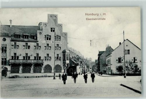 Homburg 1910 Eisenbahnstraße Hotel Peterhof
