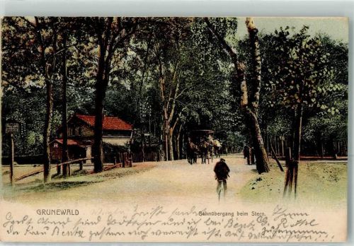 Grunewald 1902 Bahnübergang beim Stern