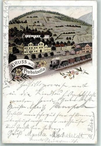 Probstzella 1896 Dampflokomotive Lithographie