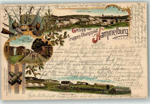 Hammelburg 1898 Truppen Übungsplatz Lager Offizier Speise Anstalt Gruss