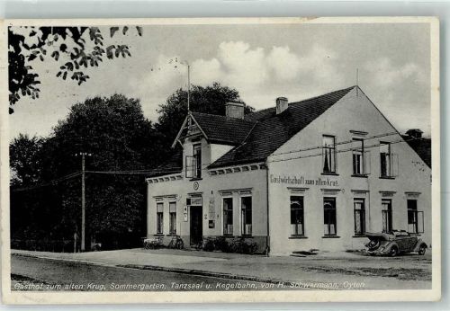 Oyten Gasthaus zum alten Krug Oldtimer Fahrrad Emailleschild