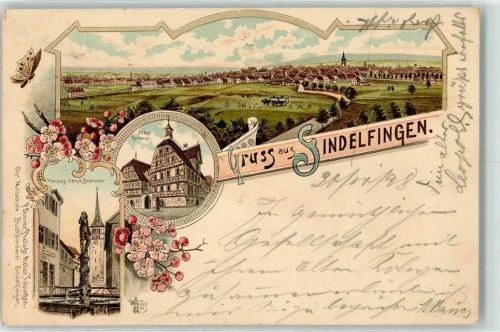 Sindelfingen 1898 Heuernte Altes Rathaus Herzog Ulrich-Brunnen