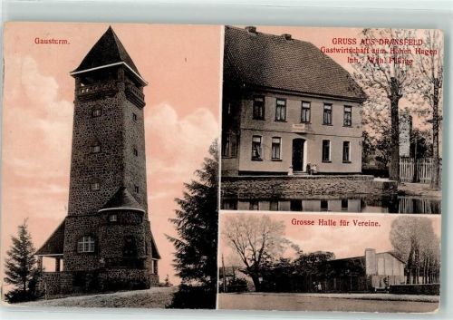 Dransfeld 1916 Gausturm Gasthaus Zum Hohen Hagen Inh Wilh. Filling Grosse Halle für Vereine