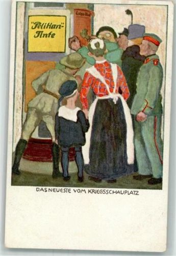 1916 Pelikan Tinte Litfaßsäule mit neuesten Nachrichten WK I