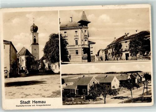 Hemau Regensburgerstraße Stadtplatz Stadtpfarrkirche Kriegerdenkmal