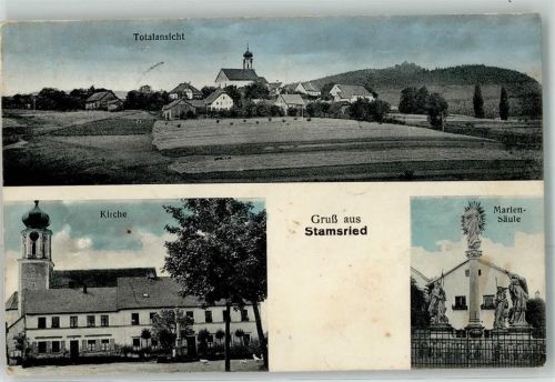 93491 W8491 Stamsried - Kirche Mariensäule