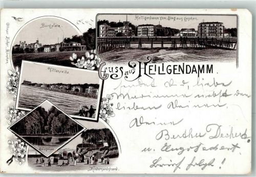 Heiligendamm 1896 Burgplatz Steg Villenreihe Spiegelsee Kindersandstrand Vorläufer