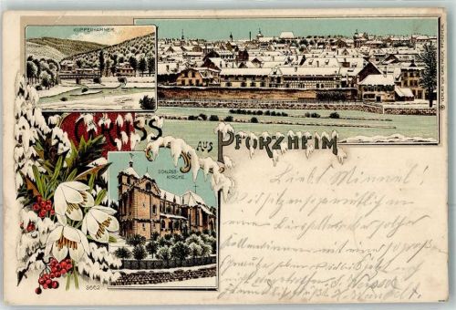 Pforzheim 1902 Kupferhammer Schlosskirche