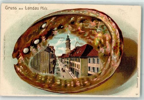 Landau 1902 Achatscheibe Marktstraße