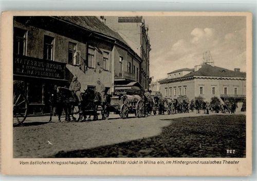 Wilna 1917 Feldpost WK I Kön.Preuss. Landw.Inf. Rgt. Nr. 9 Deutsches Militär