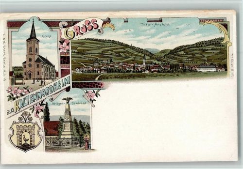 Kaltennordheim 1996 Gruss aus - Kriegerdenkmal, Kirche und Ortsansicht - Verlag Moch & Stern Nr. 18 AK