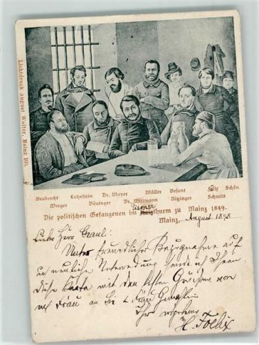 Mainz 1898 Politische Gefangene im Holzturm 1849