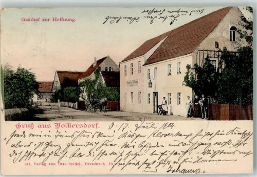 Radeburg 1904 Volkersdorf Gasthaus zur Hoffnung