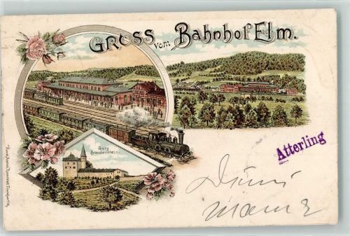 Elm 1897 Bahnhof Burg Brandenstein Eisenbahn
