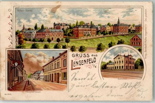 Lengenfeld 1897 Villen-Viertel Bahnhof Hauptstraße