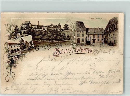 Schiffenberg 1898 Hof mit Brunnen Kapelle