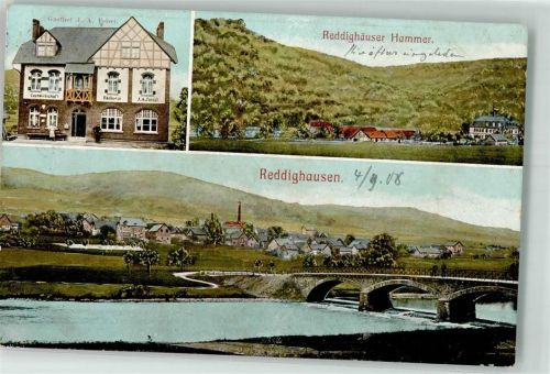 35116 W3559 Reddighausen 1908 - Gasthaus Feisel Reddighausen Hammer Ederbrücke