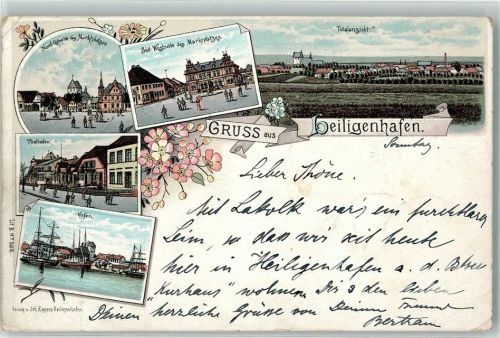 Heiligenhafen 1899 Hafen Thulboden Marktplatz