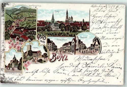 Bühl 1899 Ober Bühlertal Kapelle Yburg Hauptstraße Oberstadt
