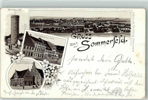 Sommerfeld 1898 Büttelturm Marktplatz Rathaus Ostgiebel Stadtkirche