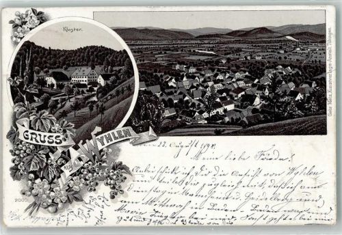 79639 W7889 Wyhlen 1898 Lithographie Kloster Wyhlen
