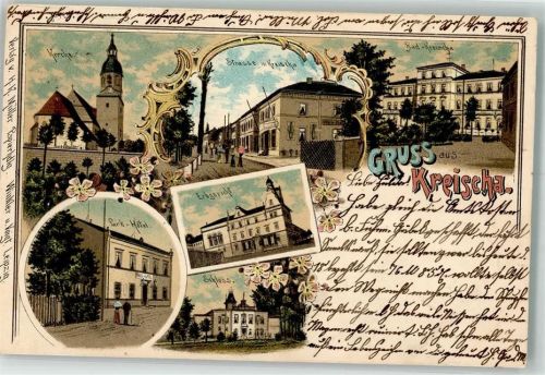 Kreischa 1899 Park-Hotel Schloß Gasthaus zum Erbgericht Dorfstraße