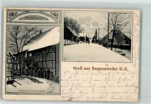 Ribeauville 1916 Winter Geschäft Kolonialwaren Weigel Feldpost WK I