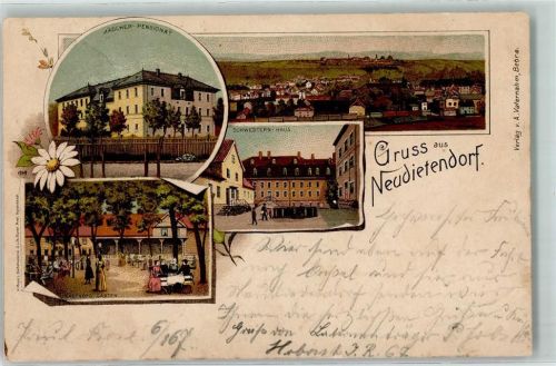 Neudietendorf 1903 Mädchen-Pensionat Schwestern-Haus Gasthofs Garten