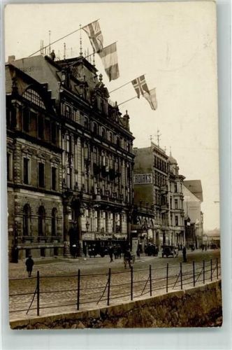 Flensburg 1921 Hotel Fahnen Ort handschriftlich