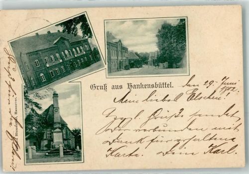 Hankensbüttel 1902 Gasthaus Kriegerdenkmal