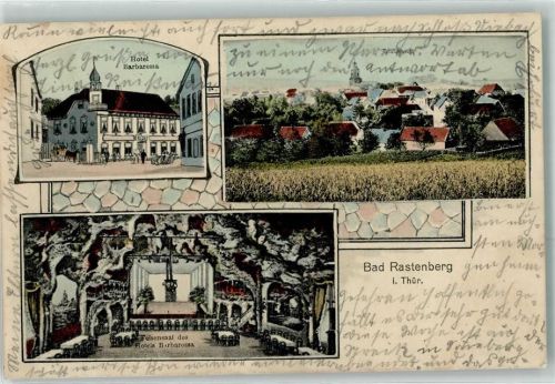 Rastenberg 1913 Hotel Barbarossa Felsensaal des Hotels