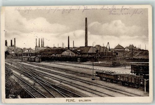 Peine 1916 Walzwerk Bahnstrecke Eisenbahn
