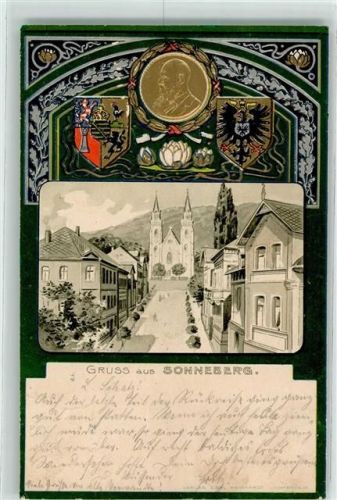 Sonneberg 1900 Kirche St. Peter Lithographie